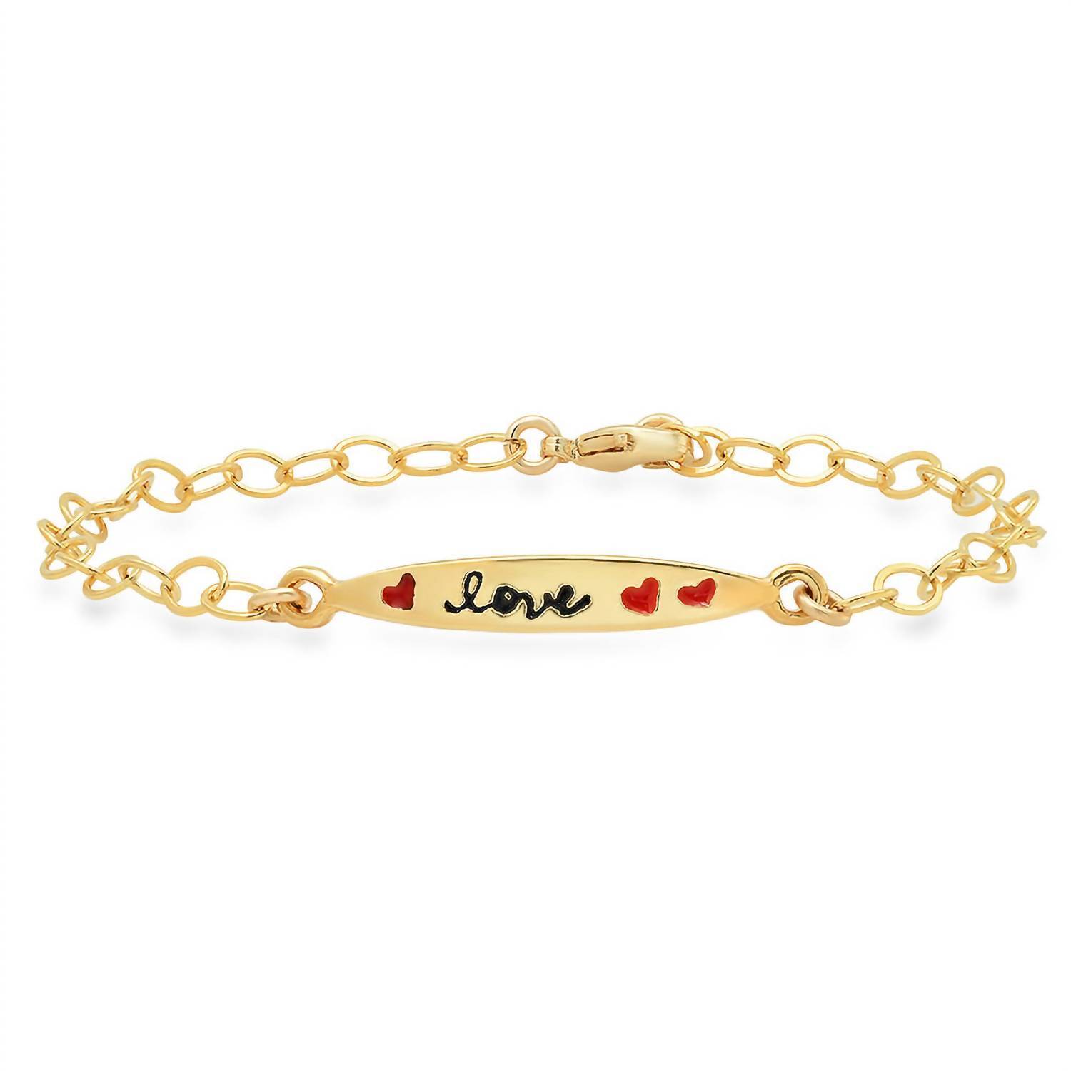 New Jessica Elliot Vermeil Colorful Words Enamel Bracelet - Love In Plated Sterl